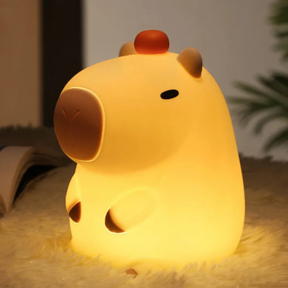 LED Night Light Cute Big Face Rabbit Night Light Kid Touch Sensor Timing USB Rechargeable for Birthday Gifts Bedroom Decor