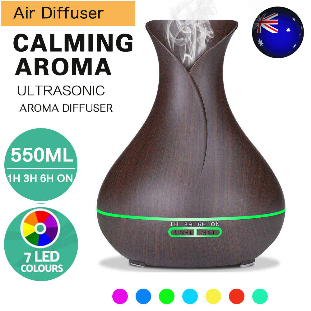 LED Aroma Aromatherapy Diffuser Essential Oil Ultrasonic Air Humidifier Purifier