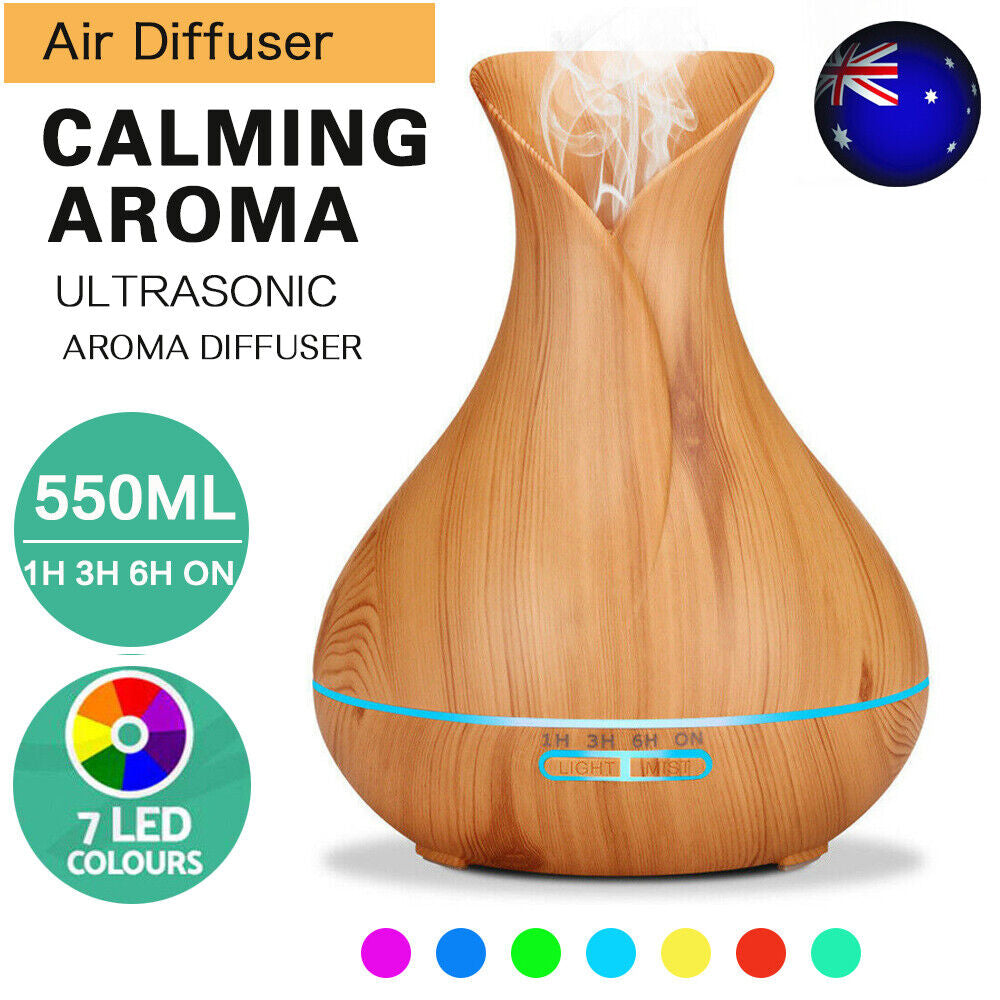 LED Aroma Aromatherapy Diffuser Essential Oil Ultrasonic Air Humidifier Purifier