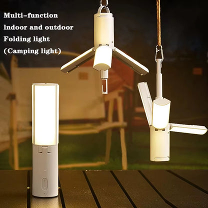 Folding Outdoor Camping Portable Rechargeable High Capacity Emergency Lamp Flashlight Hangingtent Hanging Light Lantern